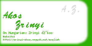akos zrinyi business card